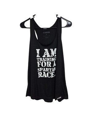Spartan Tank Top Womens Size XL Black I Am Training For A Spartan Race Athletic